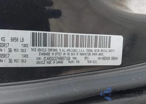 2017 Dodge Grand Caravan Sxt from USA, damaged, VIN 2C4RDGCG7HR857169